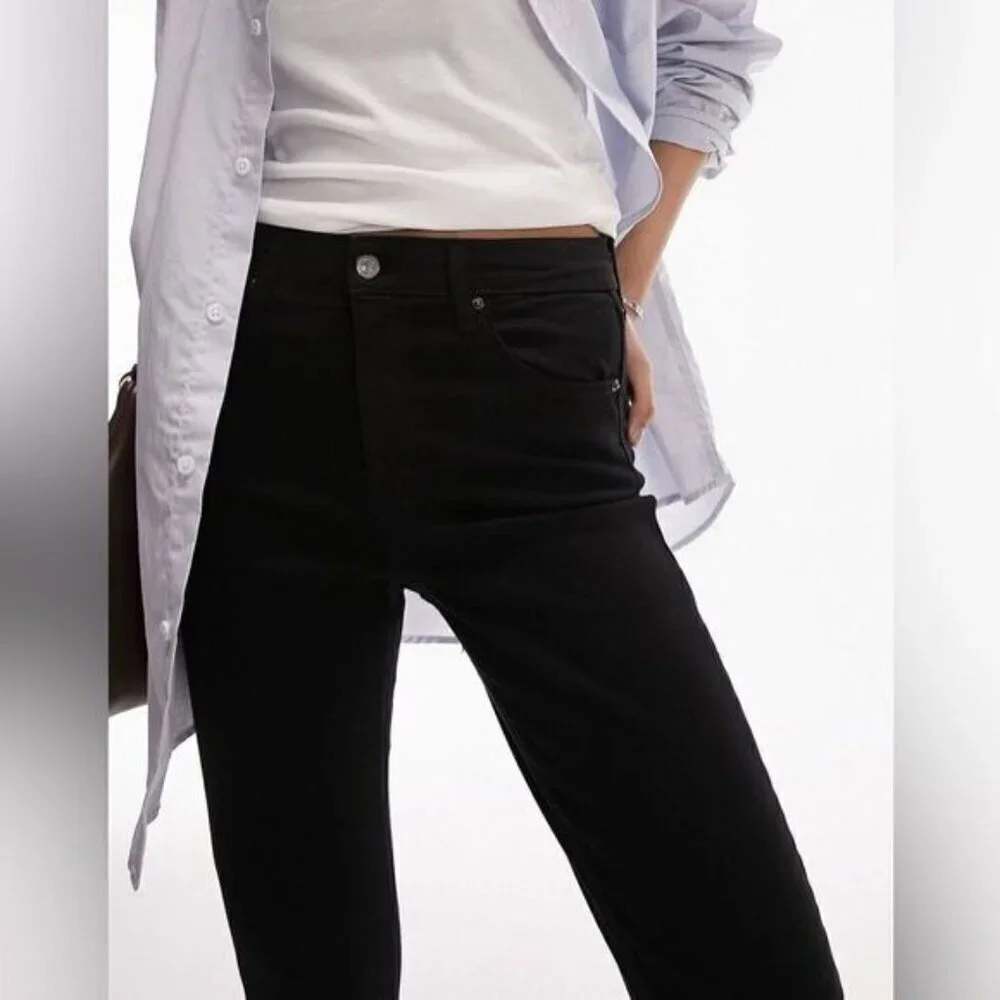 Topshop Black Strength Leg Jamic Jeans Women Size Petite W24